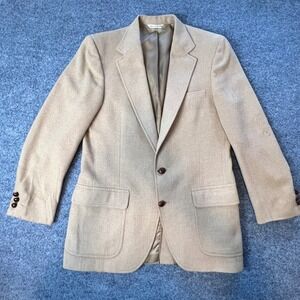 Vintage 100% Pure Camelhair Blazer Mens Tan Two Button Sport Coat‎